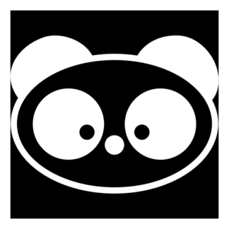 Small Eyed Panda Decal (White)